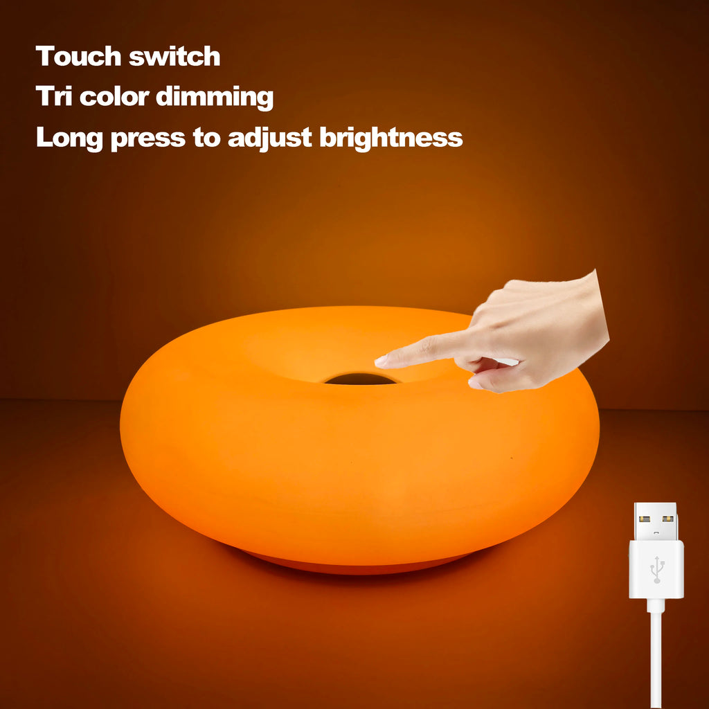 Bauhaus Donut Table Lamp USB LED Bedside Night Light for Bedroom Living Room Dining Room - PhishStones Products