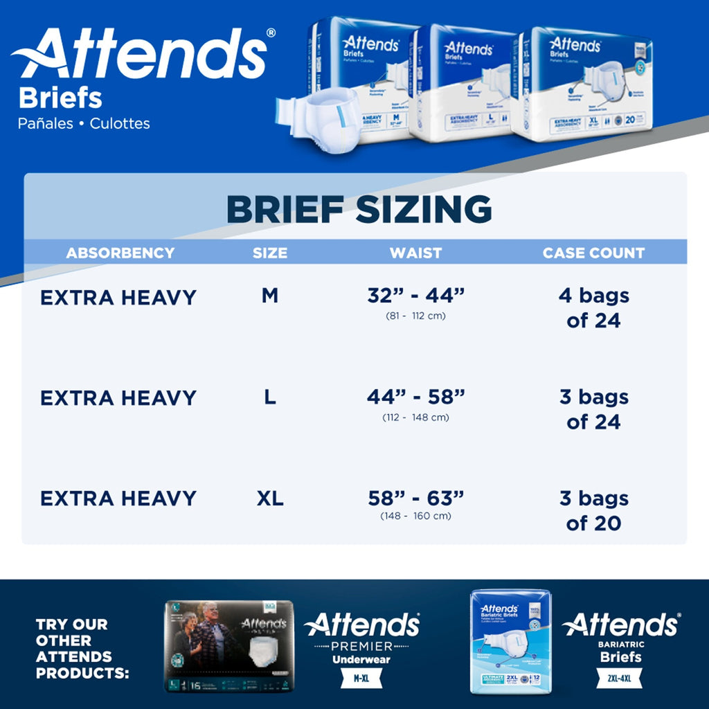 Attends® Extra Heavy Absorbency Briefs, Medium DDP20