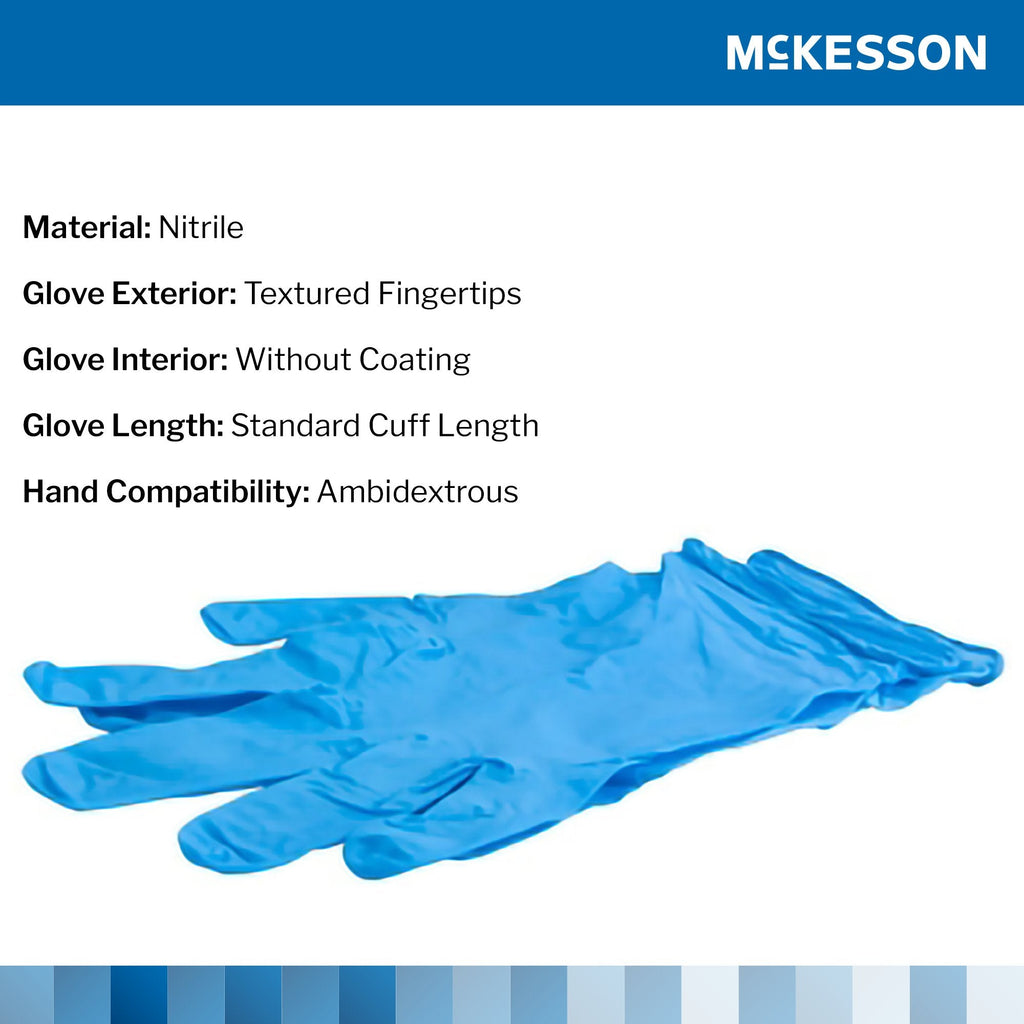 McKesson Confiderm® 4.5C Nitrile Exam Glove, Small, Blue 14-654C