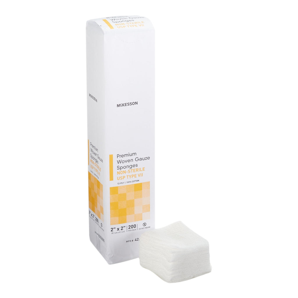McKesson USP Type VII Gauze Sponge, 2 x 2 Inch, 12-Ply 42222000