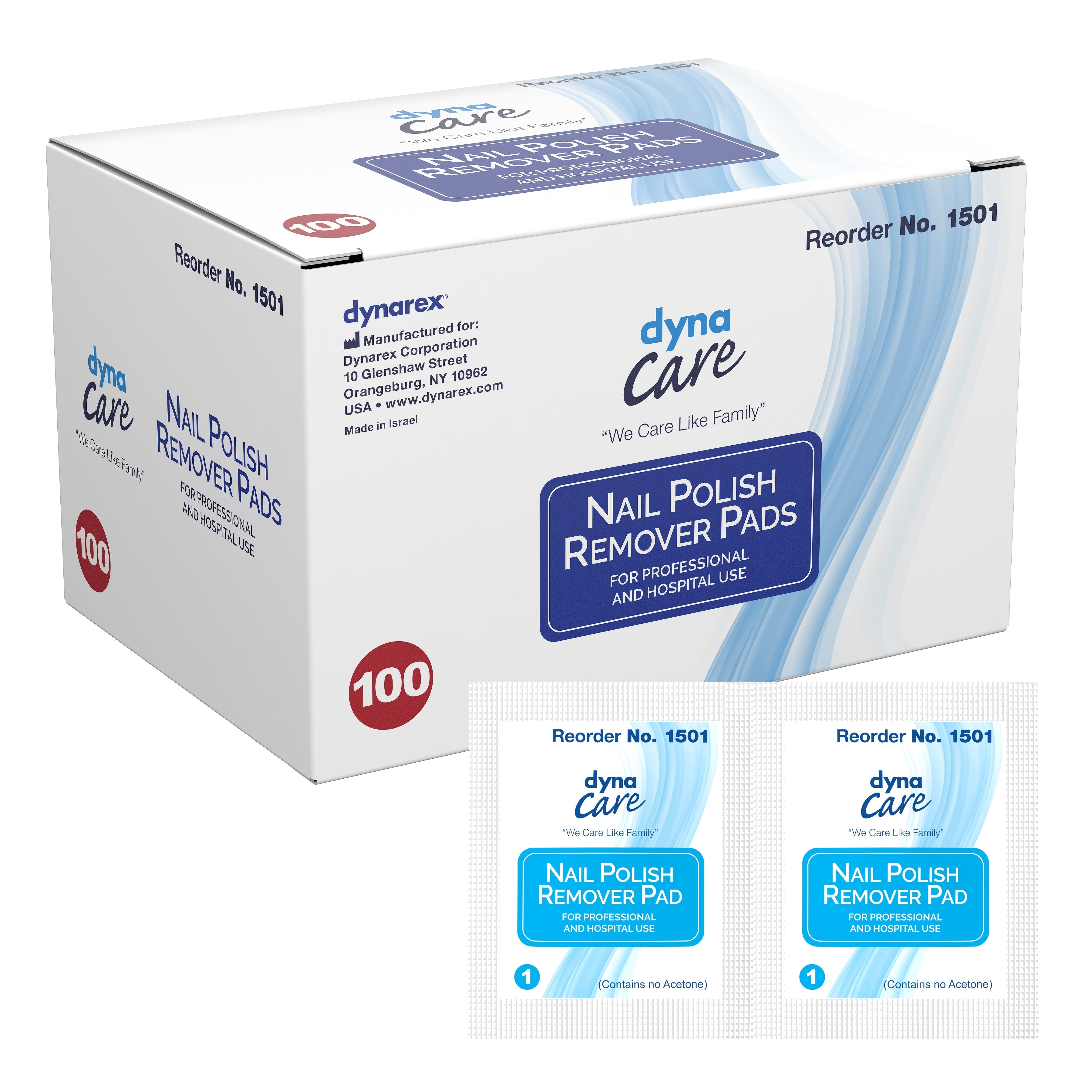 dynarex® Nail Polish Remover Pads 1501