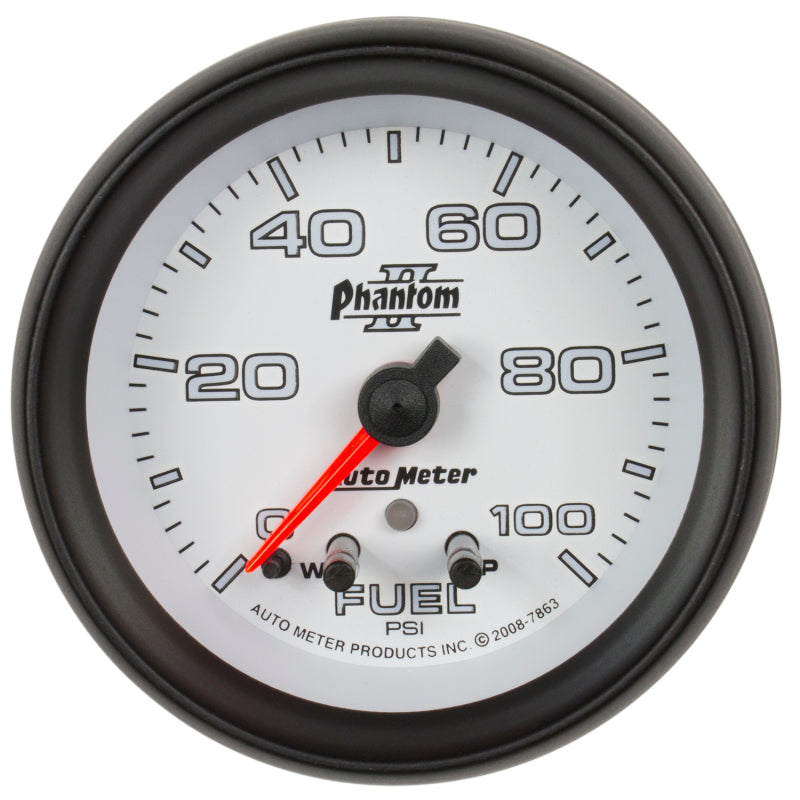 AutoMeter Gauge Fuel Press 2-5/8in. 100PSI Stepper Motor W/ Peak & Warn Phantom II 7863