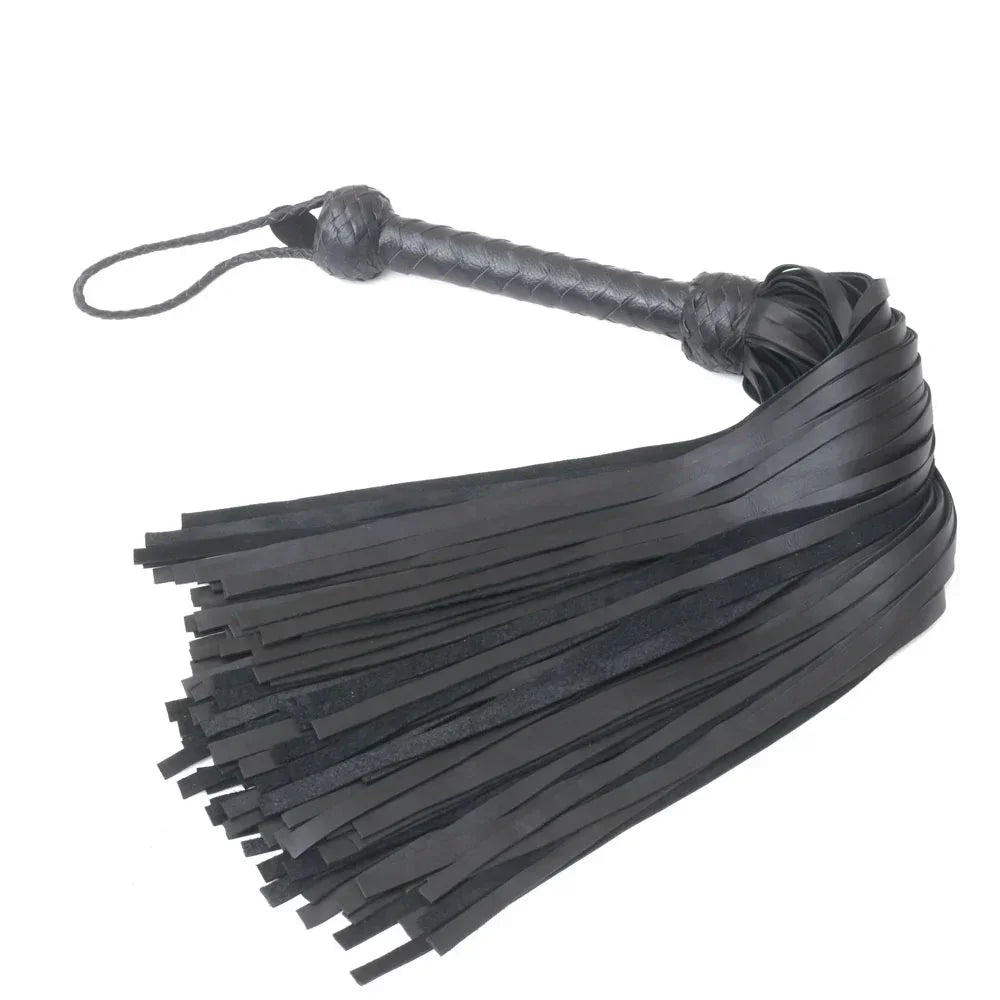 Cowhide Black Leather Flogger – 100 Falls Flogger Whip | Leather Bond