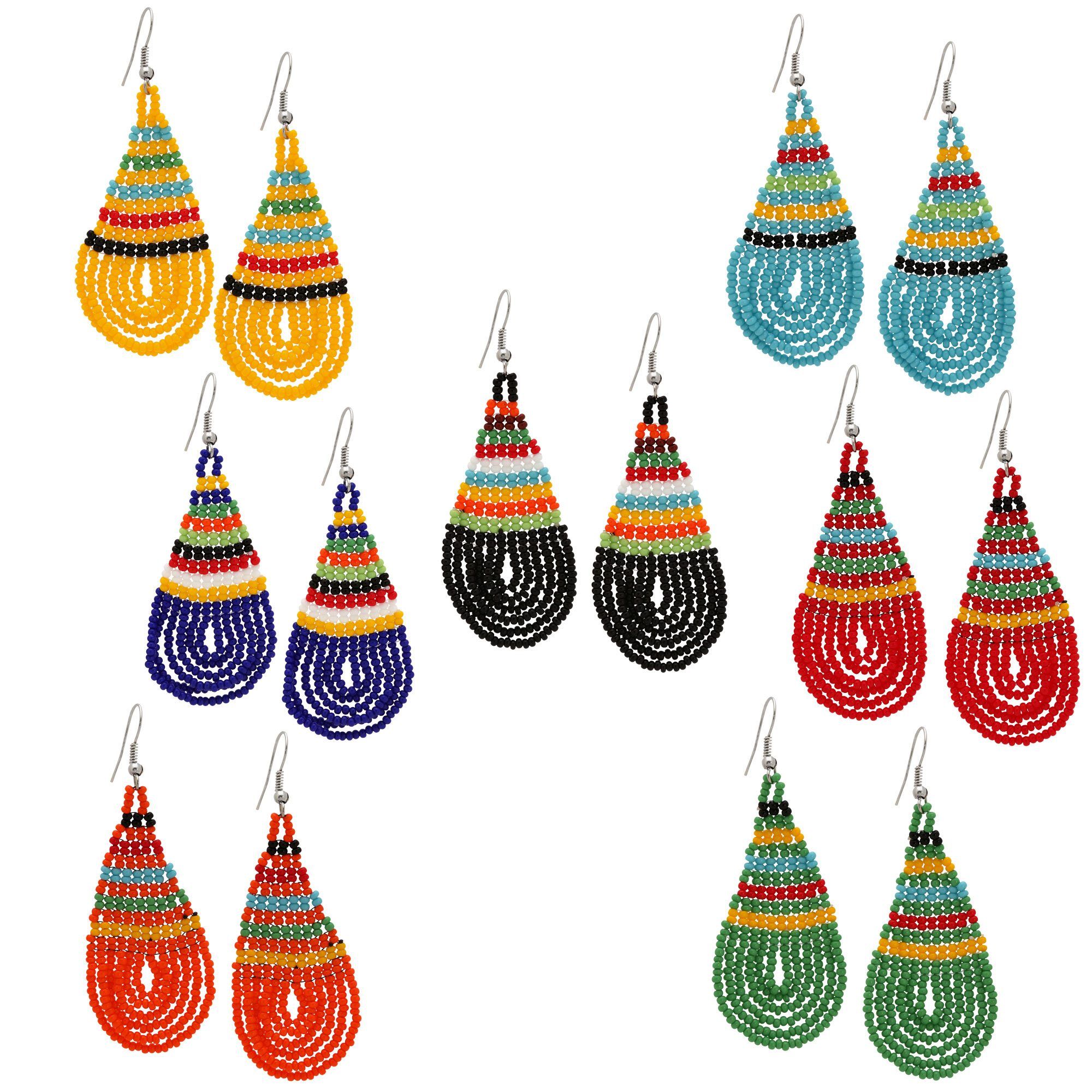 GreaterGood Be Bold South African Zulu Beaded Earrings with Glass Beads