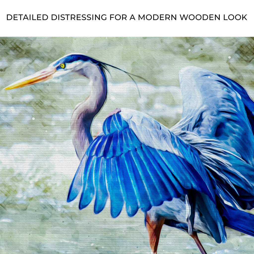 Beach Blue Heron Canvas Wall Art II - PhishStones Products