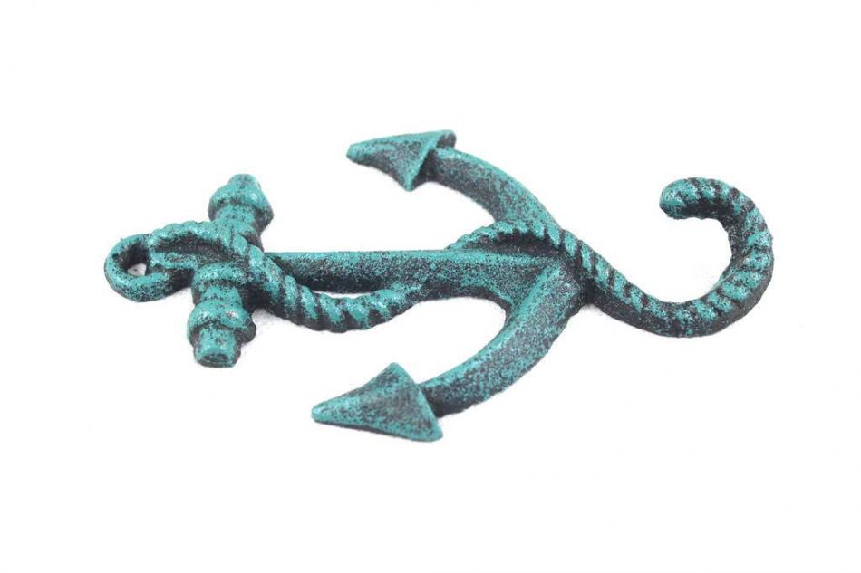 Seaworn Blue Cast Iron Anchor Hook 5""