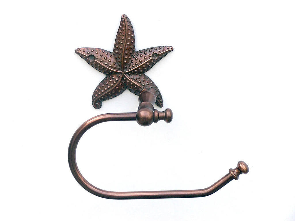 Antique Copper Starfish Toilet Paper Holder 10""
