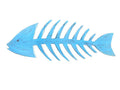 Wooden Rustic Light Blue Fishbone Wall Mounted Decoration 25""