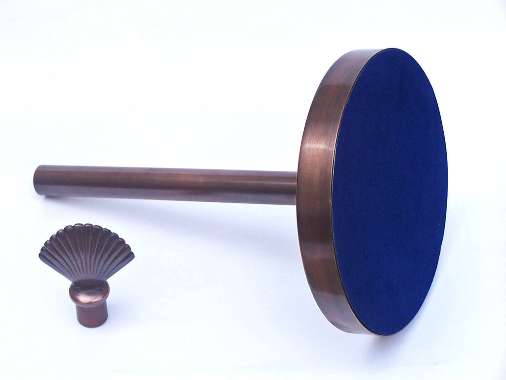 Antique Copper Sea Shell Extra Toilet Paper Stand 16""