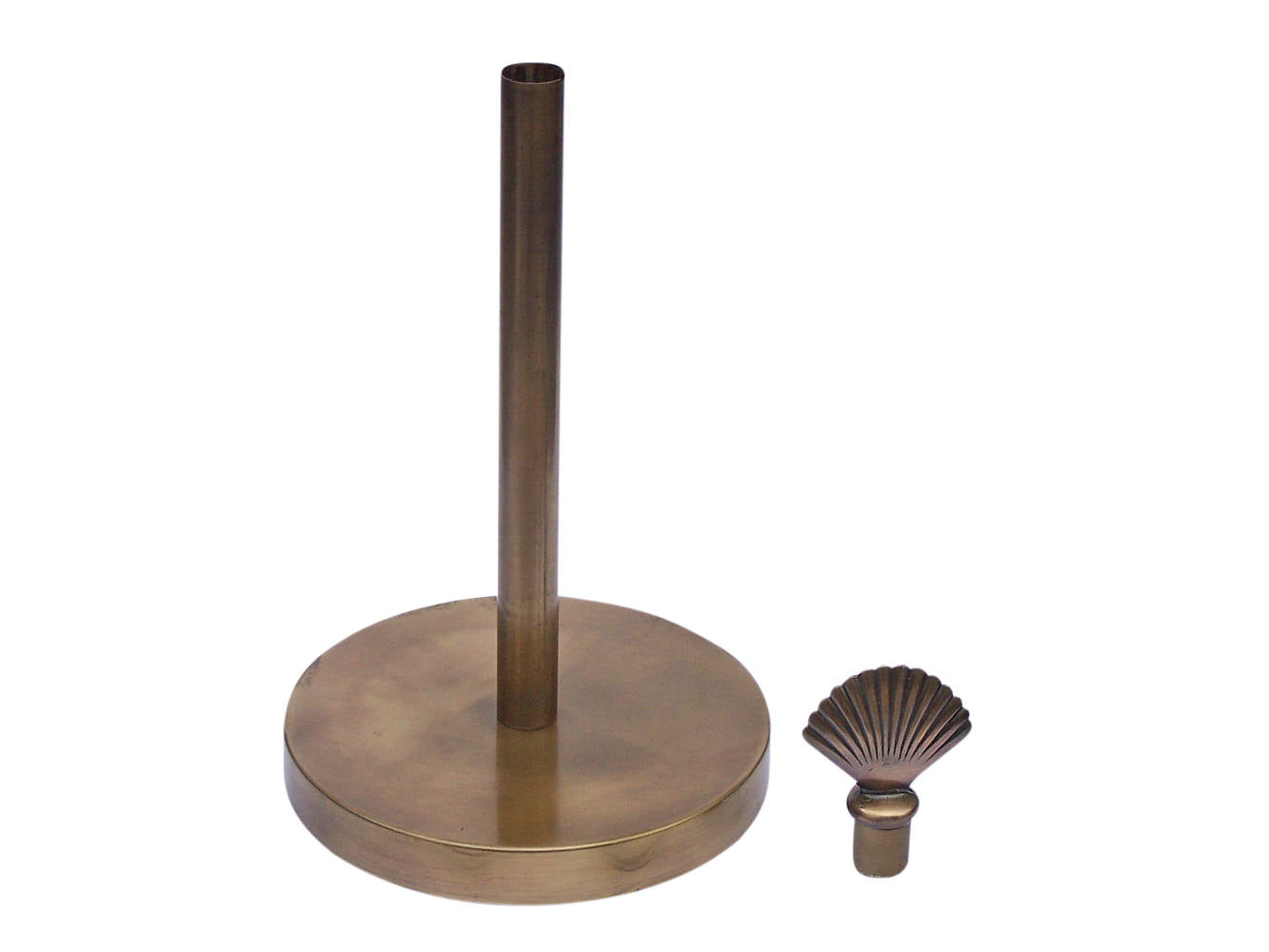 Antique Brass Sea Shell Extra Toilet Paper Stand 16""