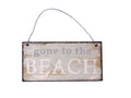Tin Gone to the Beach Sign 6""