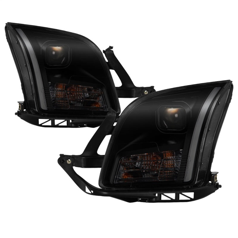 SPYDER xTune 06-09 Ford Fusion Light Bar DRL Projector Headlights - Black Smoke (PRO-JH-FFU06-LB-BSM) 9042133