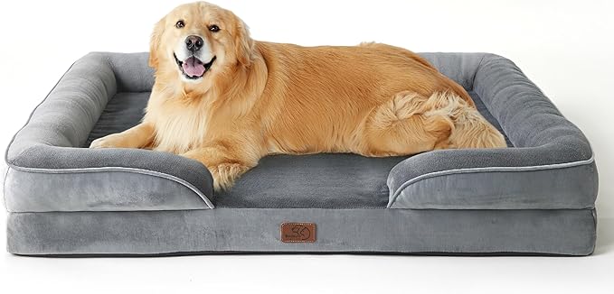Bedsure XL Plus Orthopedic Dog Bed for Extra Large Dogs - Washable XLarge Dog Cat Bed Waterproof, Comfort Dogs Couch Sofa with Washable Removable Cover, Pet Bed with Nonskid Bottom, Grey, 48" - PhishStones Products
