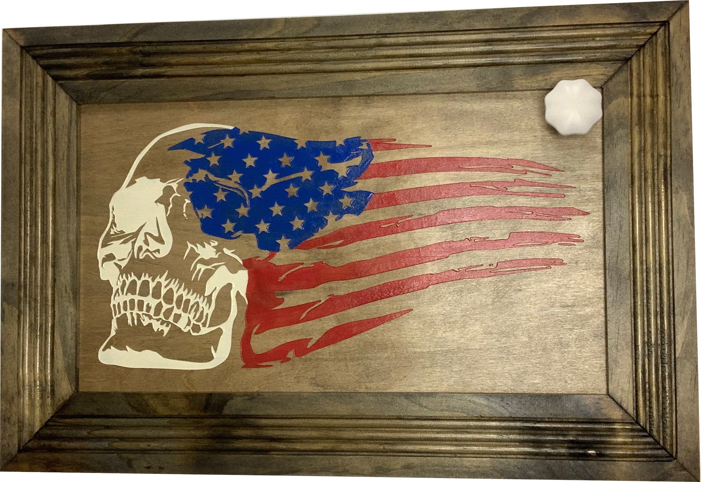 American Flag & Skull Hidden Gun Safe Concealed Furniture Quick Access