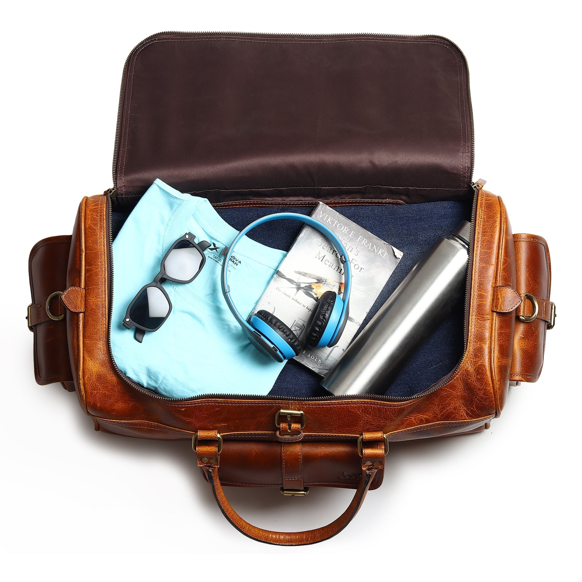 Berlin Leather Weekender Duffle Bag - PhishStones Products