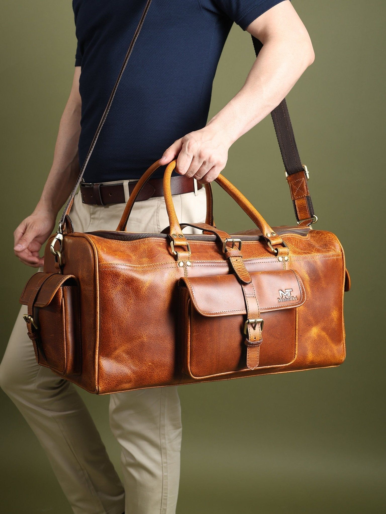 Berlin Leather Weekender Duffle Bag - PhishStones Products