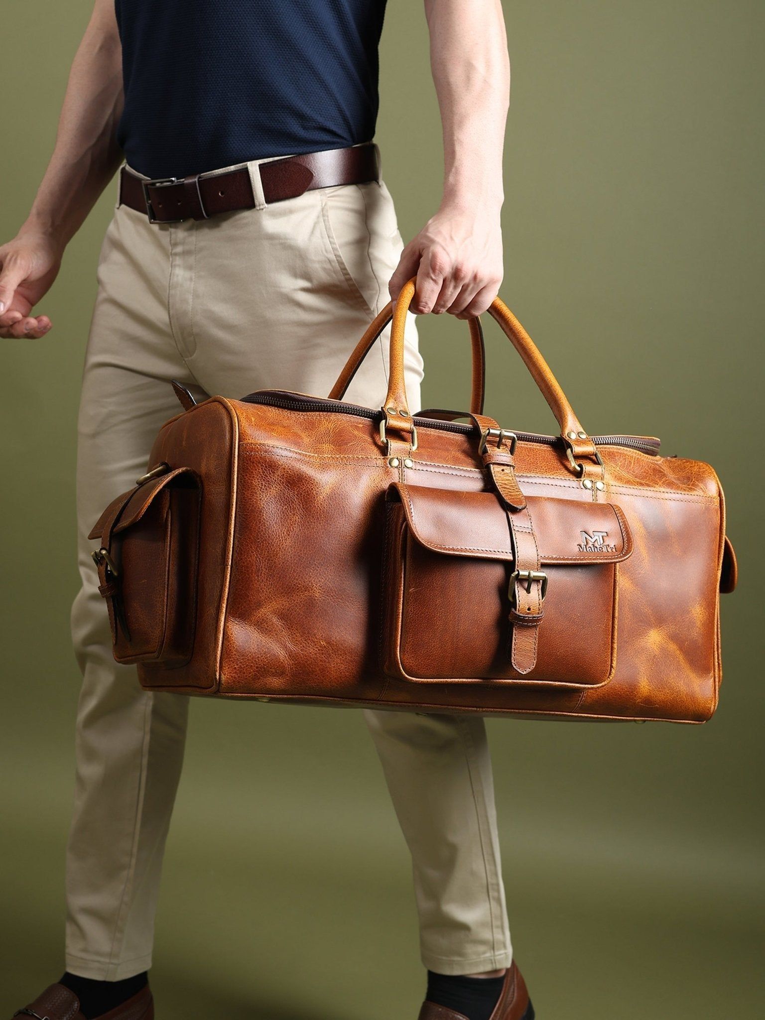 Berlin Leather Weekender Duffle Bag - PhishStones Products