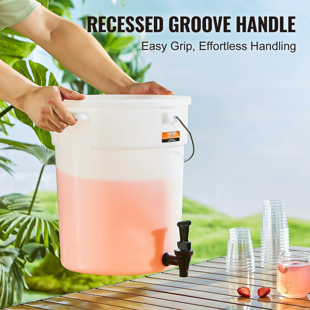 Beverage Dispenser, 5 Gallon Drink Dispensers for Parties, Plastic Juice Dispenser with Spigot and Lid, Iced Tea Lemonade Juice Water Dispenser, for Restaurants, Hotels, Parties - PhishStones Products