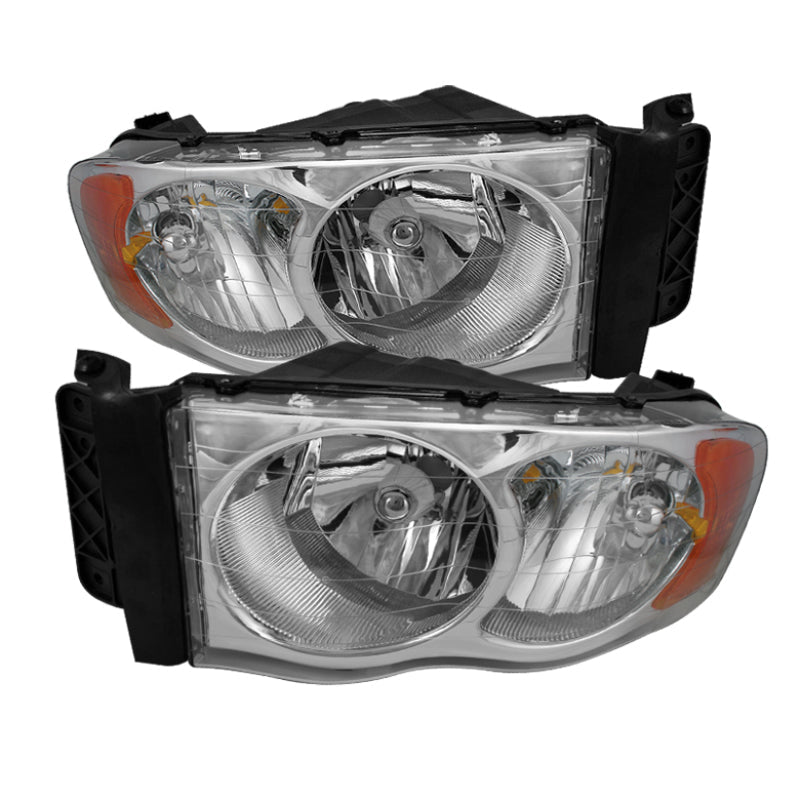 SPYDER Xtune Dodge Ram 1500 02-05 Amber Crystal Headlights Chrome HD-JH-DR02-AM-C 5064486