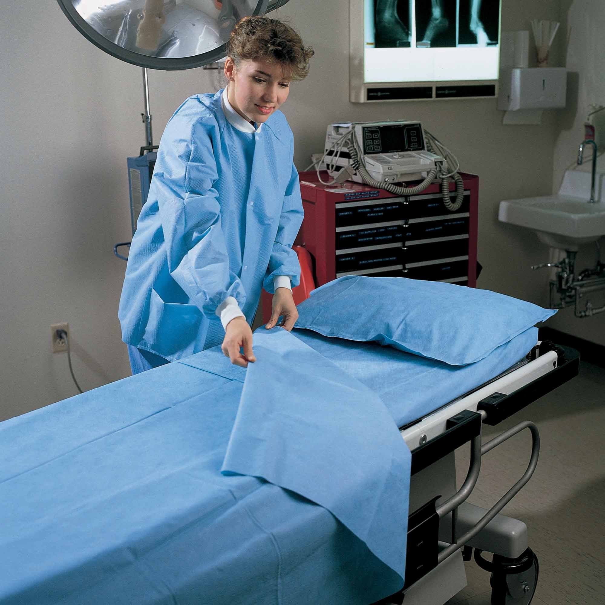 Halyard Blue Polypropylene Pillowcase, 20 x 29 Inch 67803
