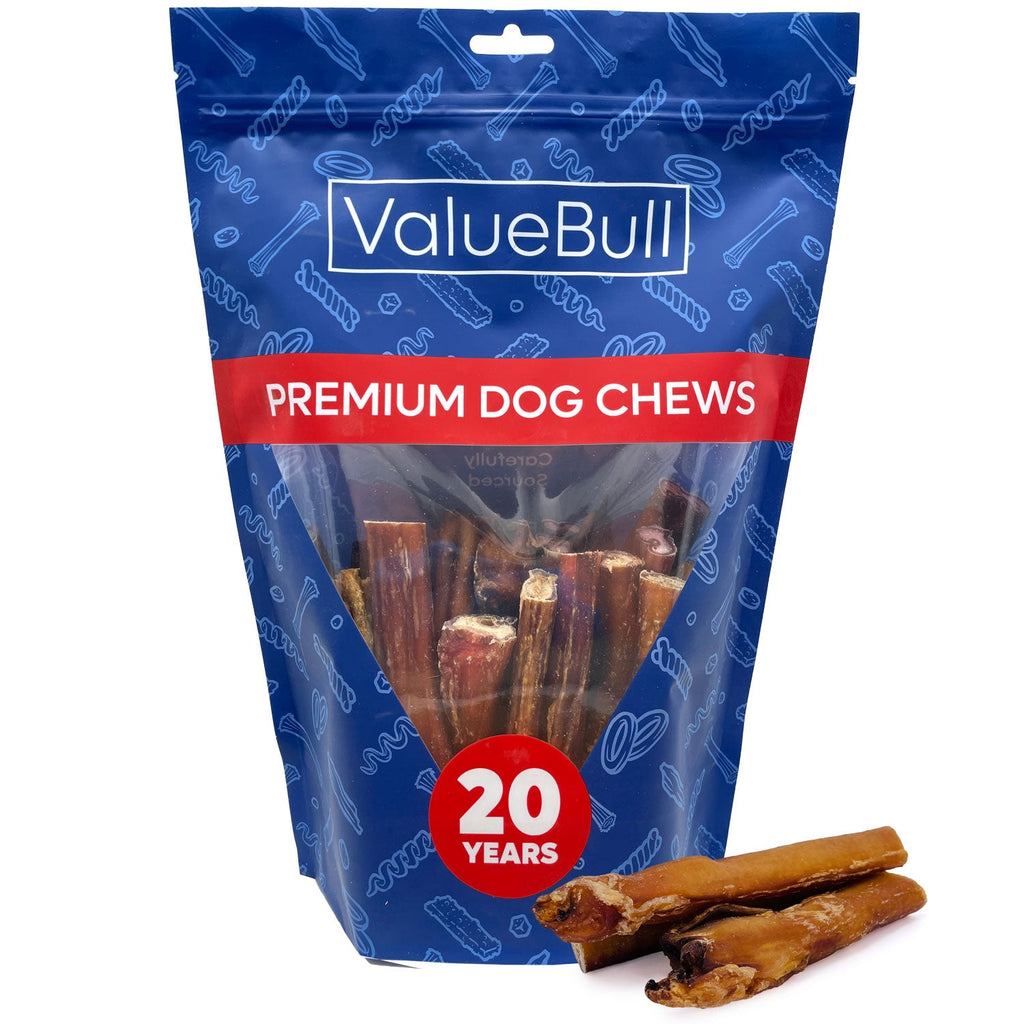 ValueBull Bully Sticks for Large Dogs, Jumbo 4-6 Inch, Varied Shapes, 25 Count
