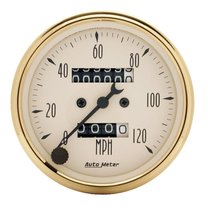 AutoMeter Gauge Speedometer 3-1/8in. 120MPH Mechanical Golden Oldies 1593