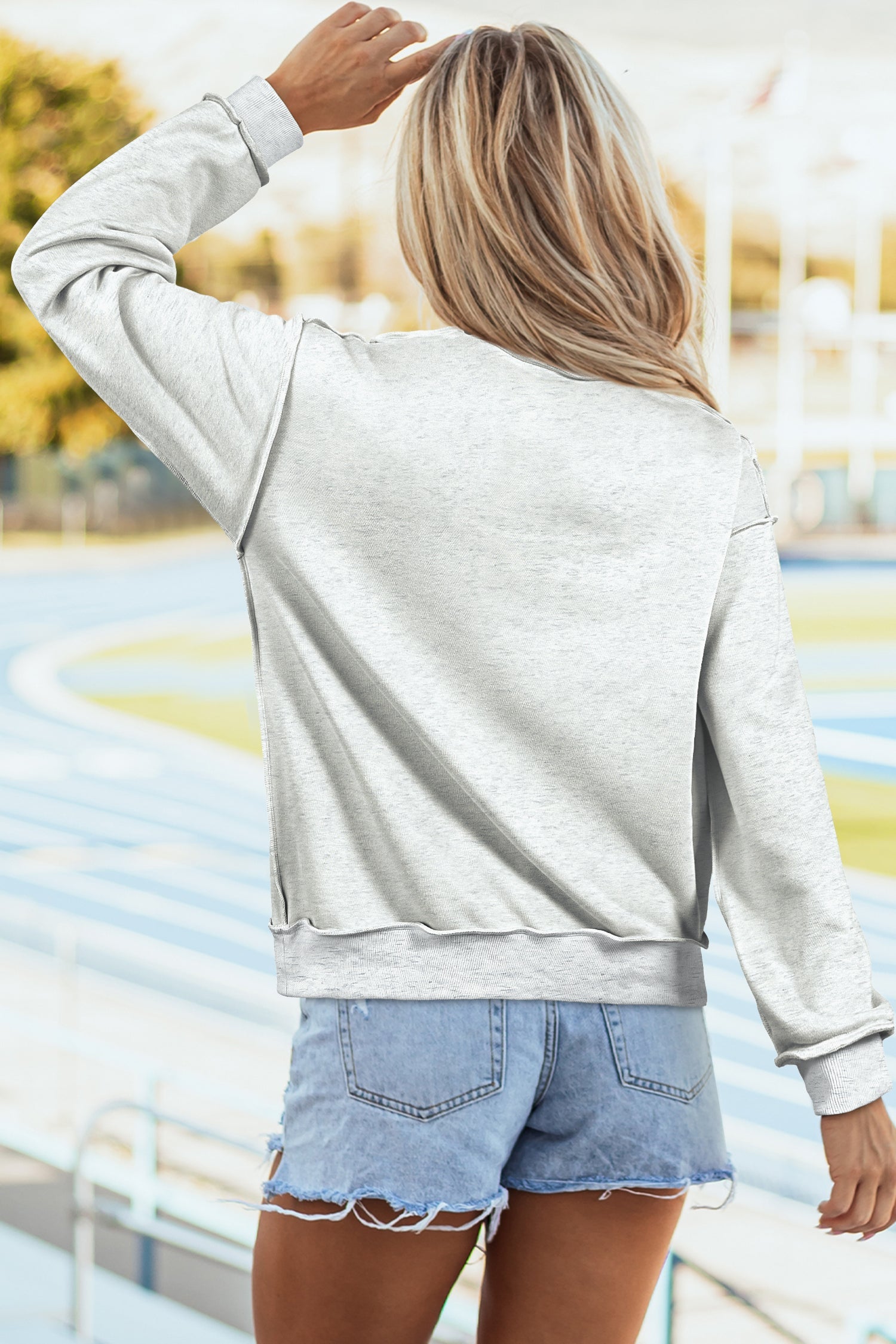 Racing Red Oversize Drop Shoulder Reversible Mock Neck Sweatshirt