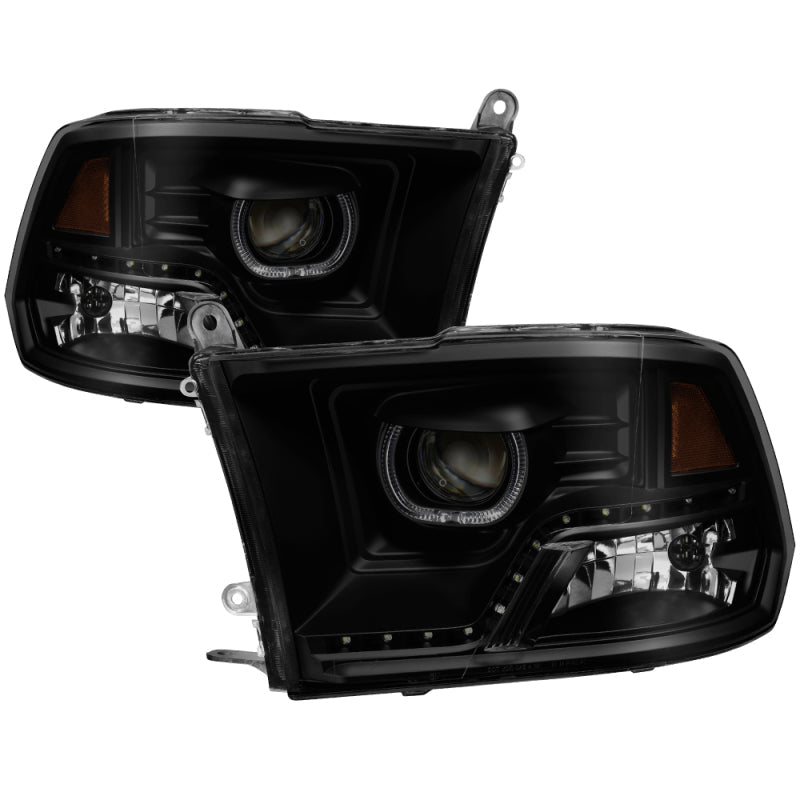 SPYDER xTune Dodge Ram 2009-2014 Halo LED Projector Headlights - Black Smoke PRO-JH-DR09-CFB-BSM 9036736