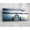 Blue Hour Lake Jetty Glass Wall Art