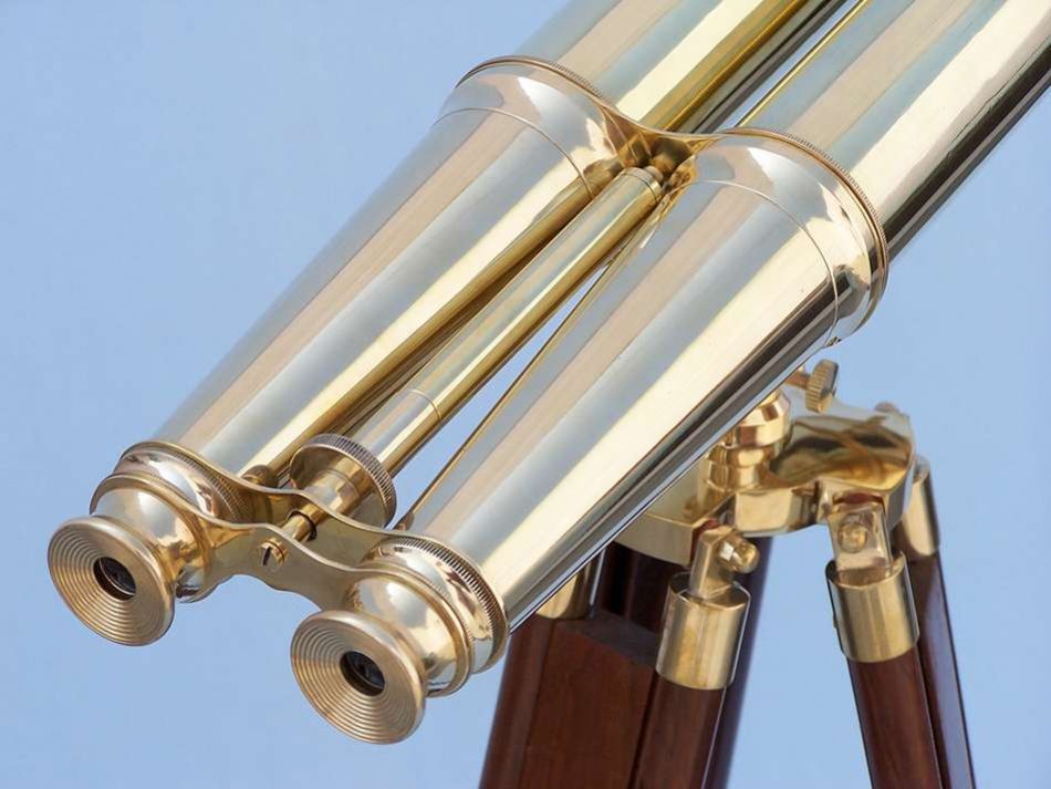 Floor Standing Admiral's Solid Brass Binoculars 62""