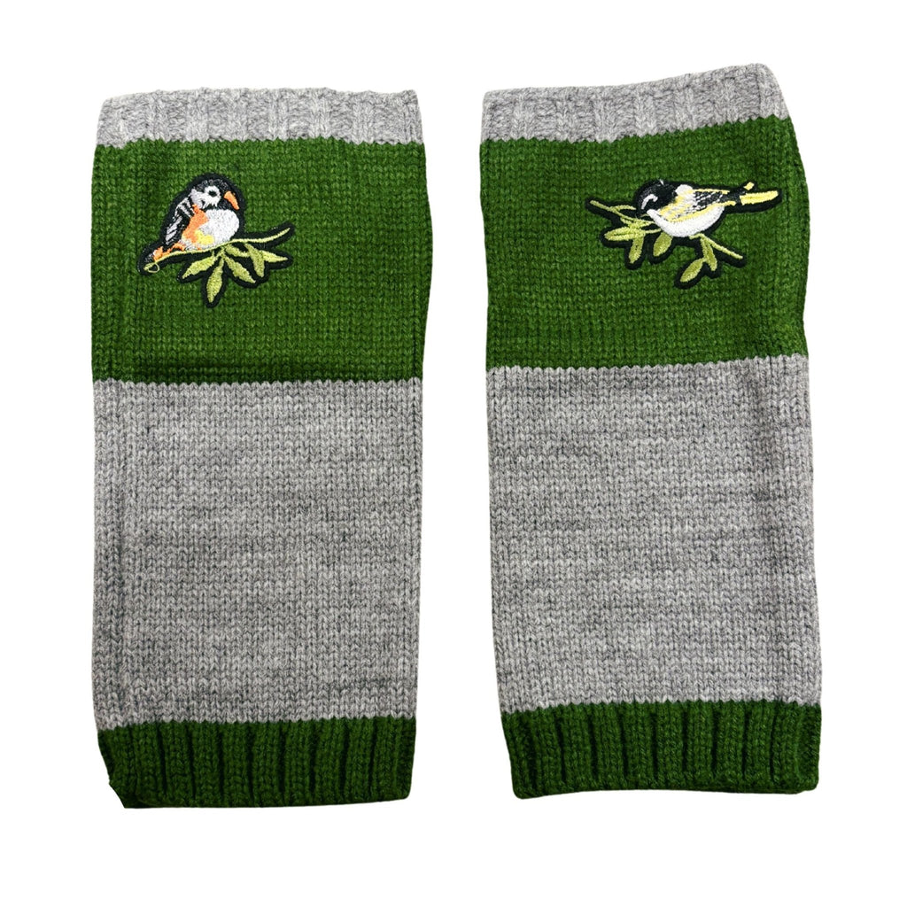 Bird Applique Arm Warmers | Fingerless Gloves in Black, Pink, or Green - PhishStones Products