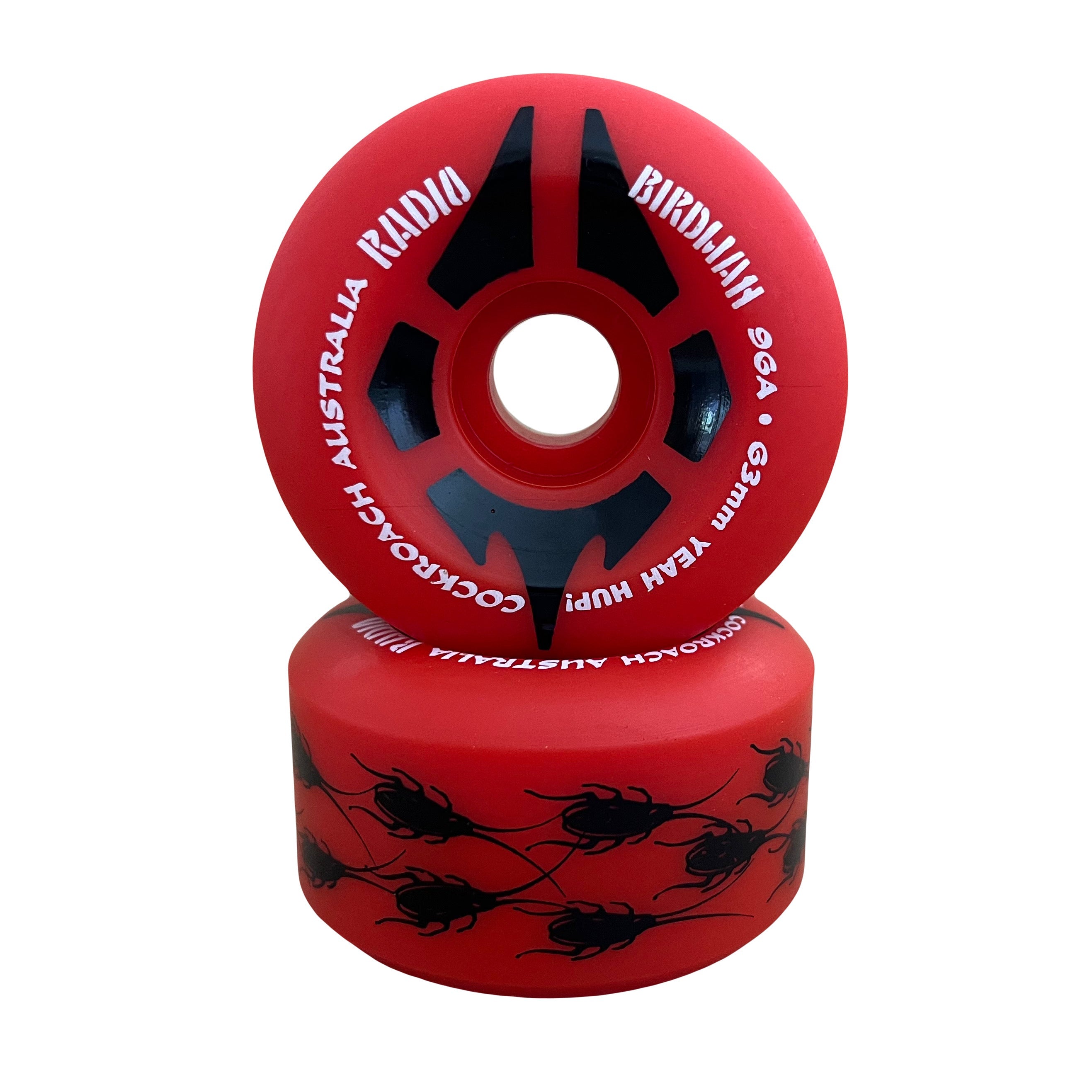 COCKROACH x RADIO BIRDMAN RED 63mm 96A SKATEBOARD WHEELS