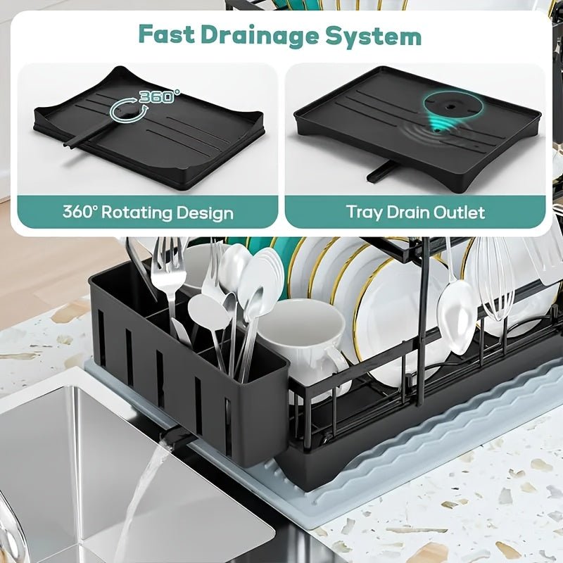 Black Metal Dish Rack – 2 - Layer / 3 - Layer - PhishStones Products