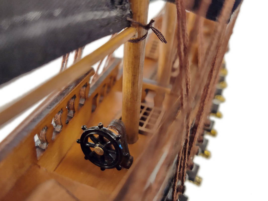 Wooden Black Pearl Black Sails Limited Model Pirate Ship 15""