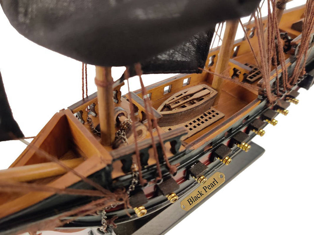 Wooden Black Pearl Black Sails Limited Model Pirate Ship 15""