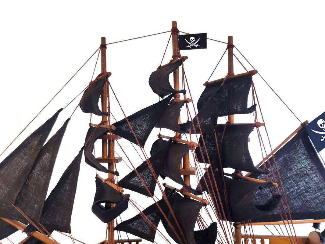 Wooden Black Pearl Black Sails Limited Model Pirate Ship 15""