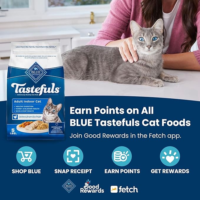Blue Buffalo Tastefuls Adult Dry Cat Food Sensitive Stomach Formula, Made in the USA with Natural Ingredients, Chicken Recipe, 7 - lb. Bag - PhishStones Products