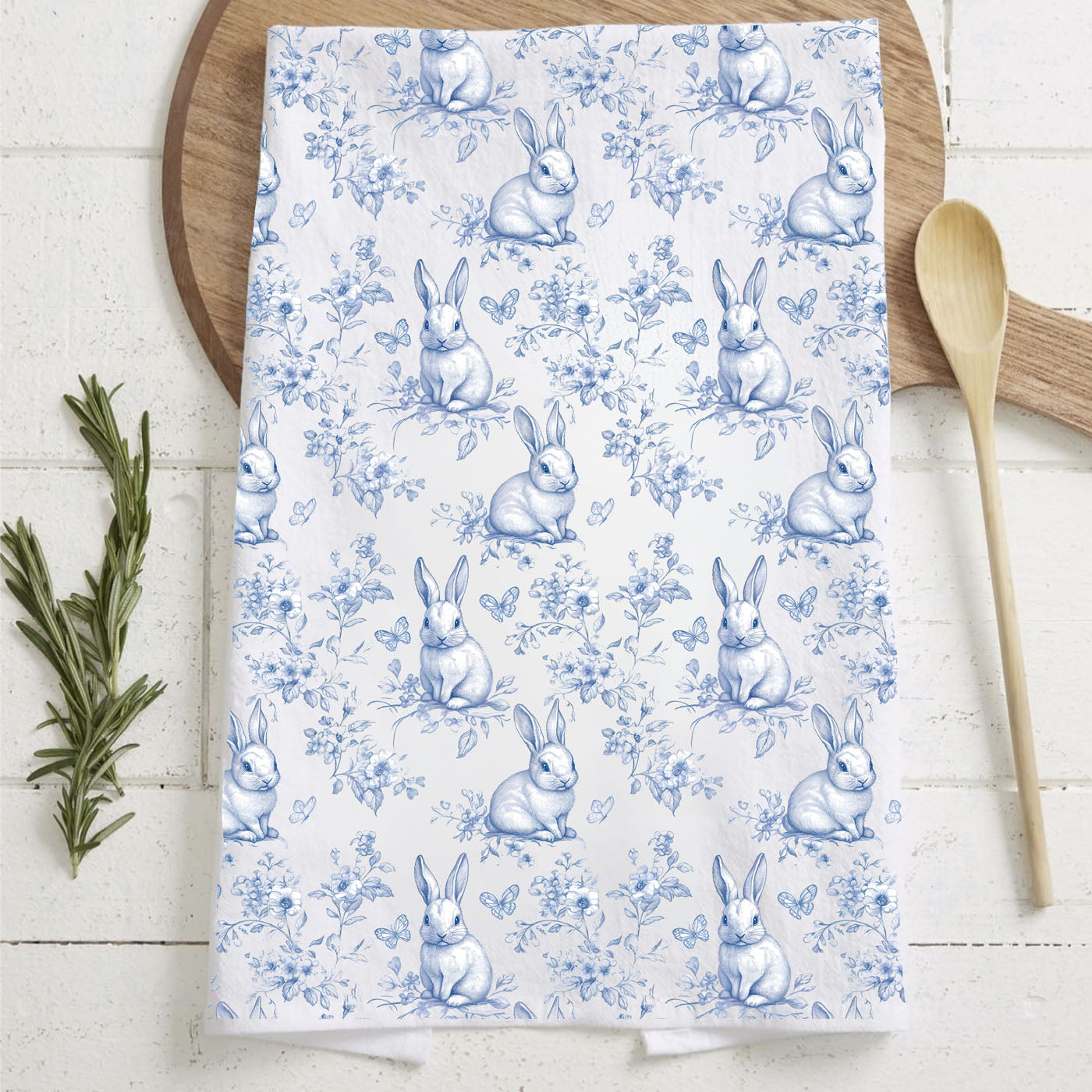 Blue Toile Towel