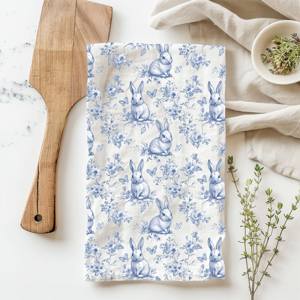 Blue Toile Towel