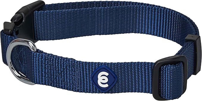 Blueberry Pet Essentials Dog Collar | Adjustable Nylon Dog Collar for Large Dogs | Classic True Navy Dog Collars for Small Dogs | Premium Pet Safety & Style with Secure Leash Attachment - PhishStones Products