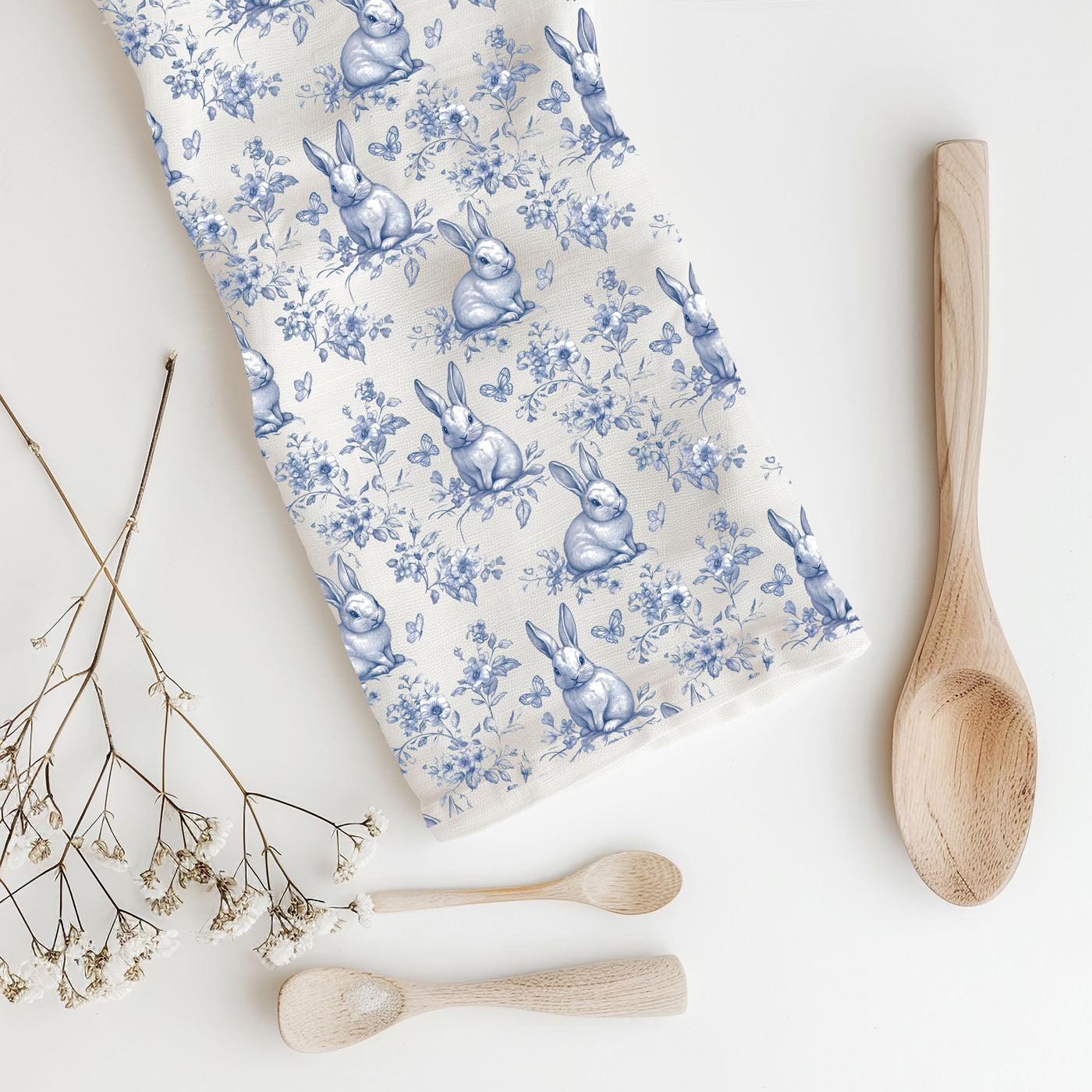 Blue Toile Towel