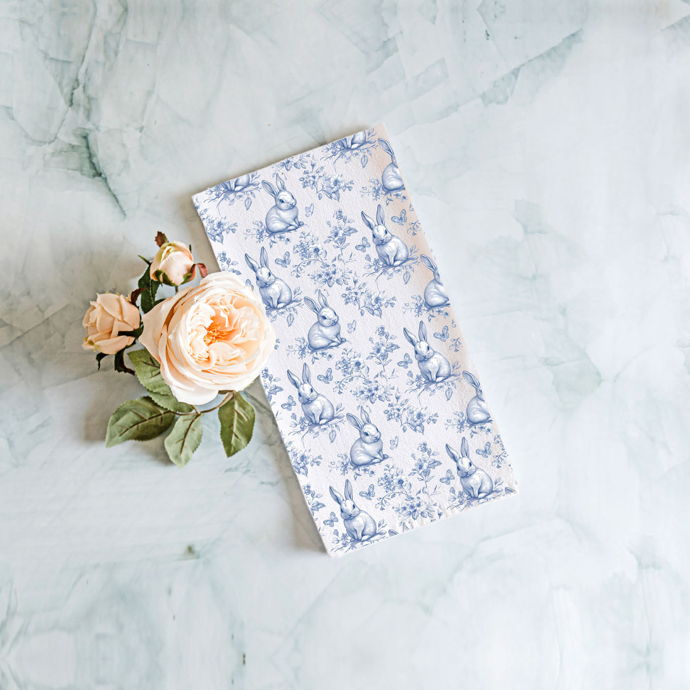 Blue Toile Towel