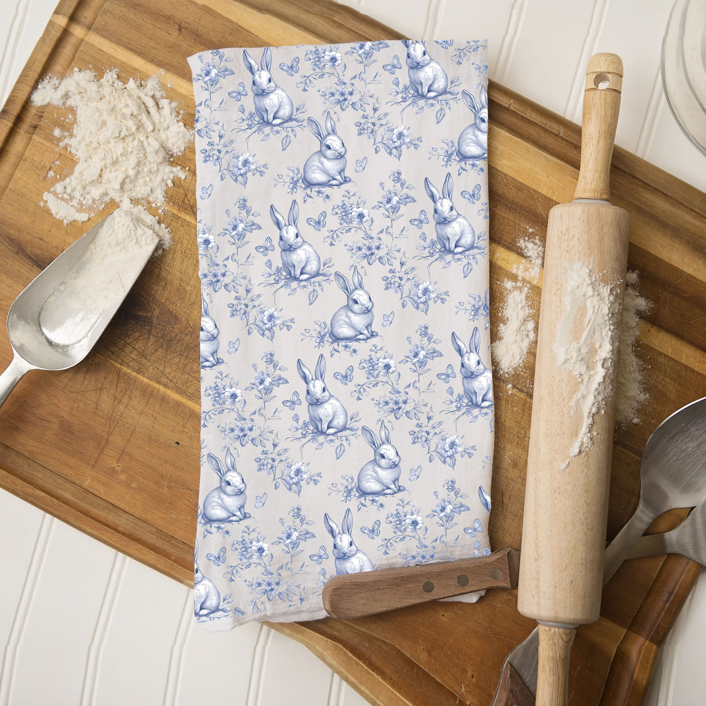 Blue Toile Towel