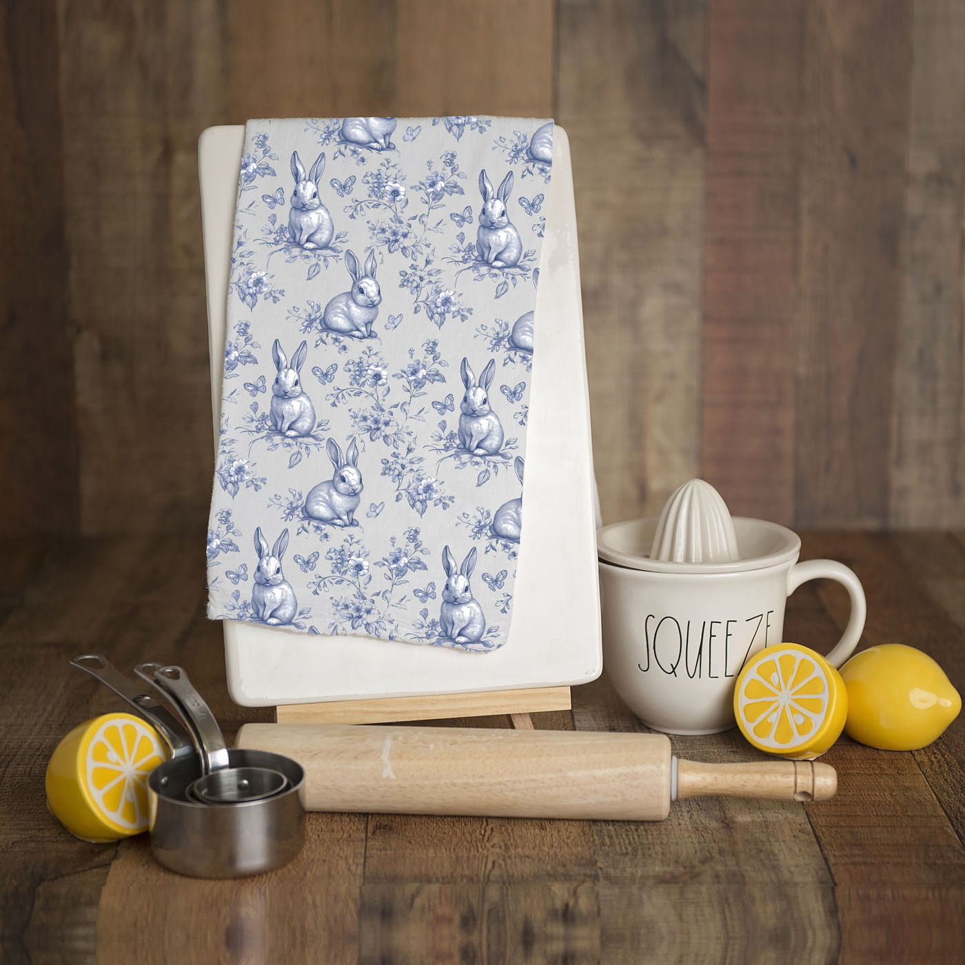Blue Toile Towel