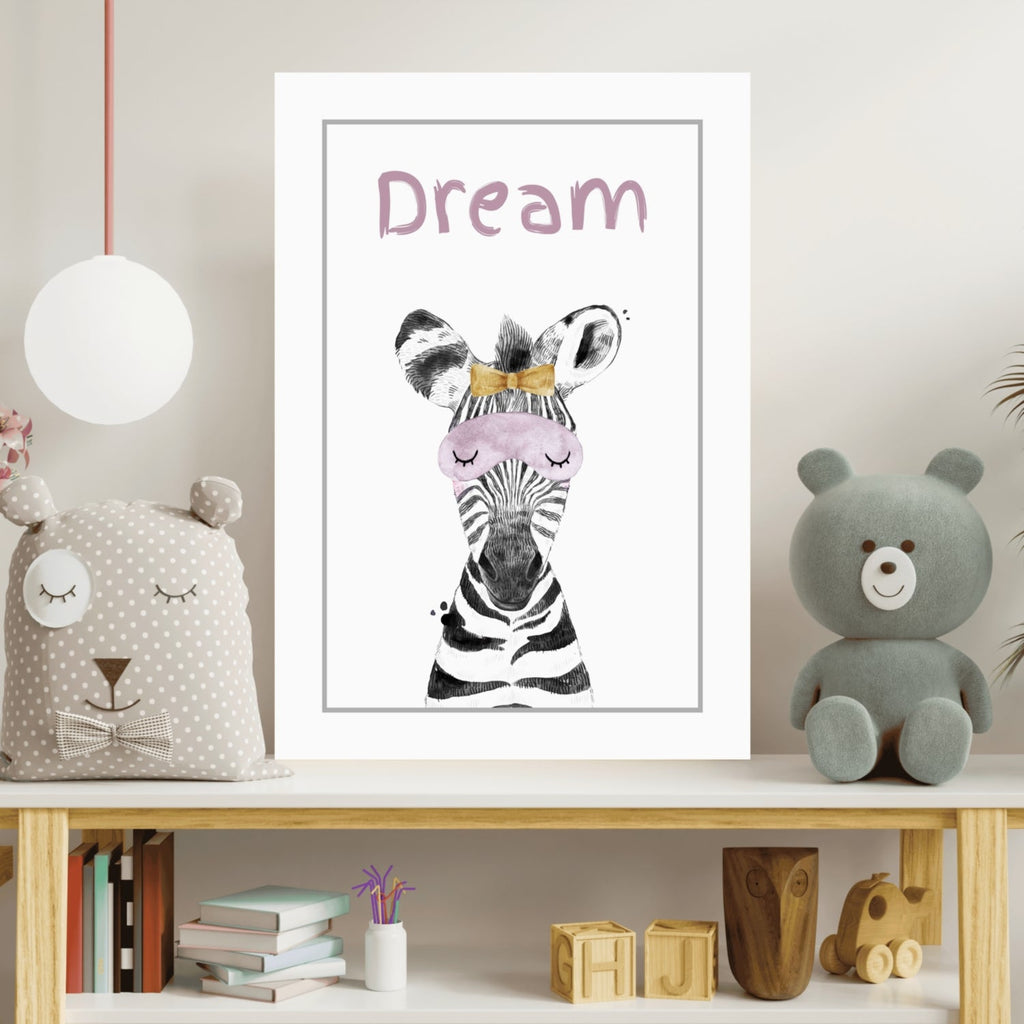 Sleep Mask Zebra Dream Nursery Aluminum Print