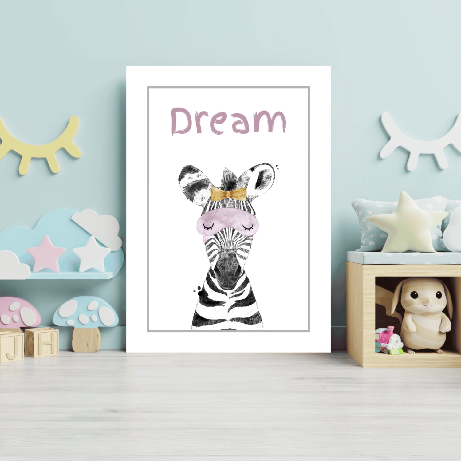 Sleep Mask Zebra Dream Nursery Aluminum Print