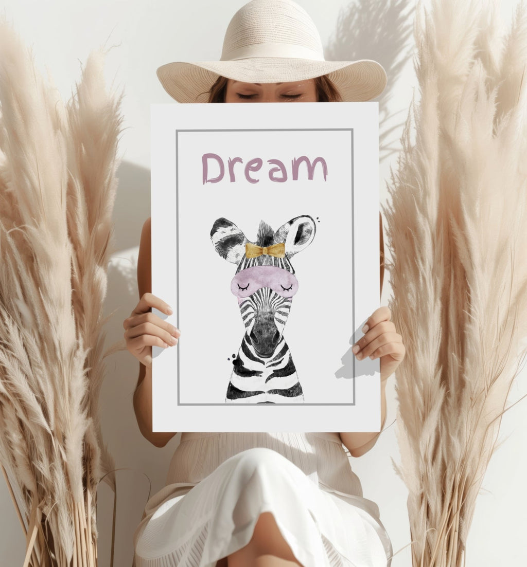Sleep Mask Zebra Dream Nursery Aluminum Print