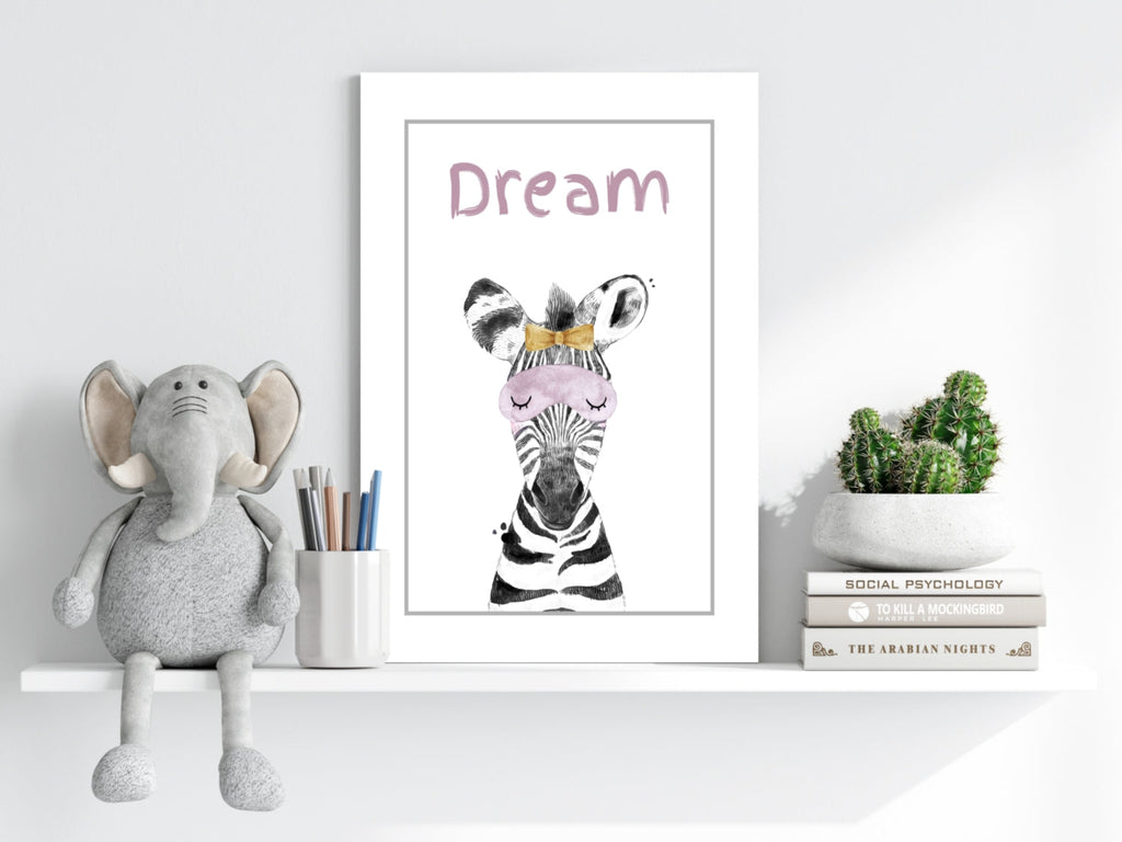 Sleep Mask Zebra Dream Nursery Aluminum Print