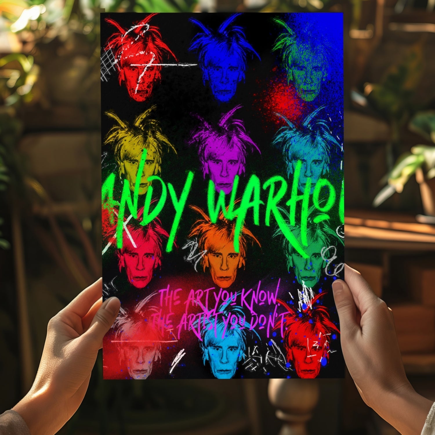 Colorful Pop Portrait Grid Aluminum Print