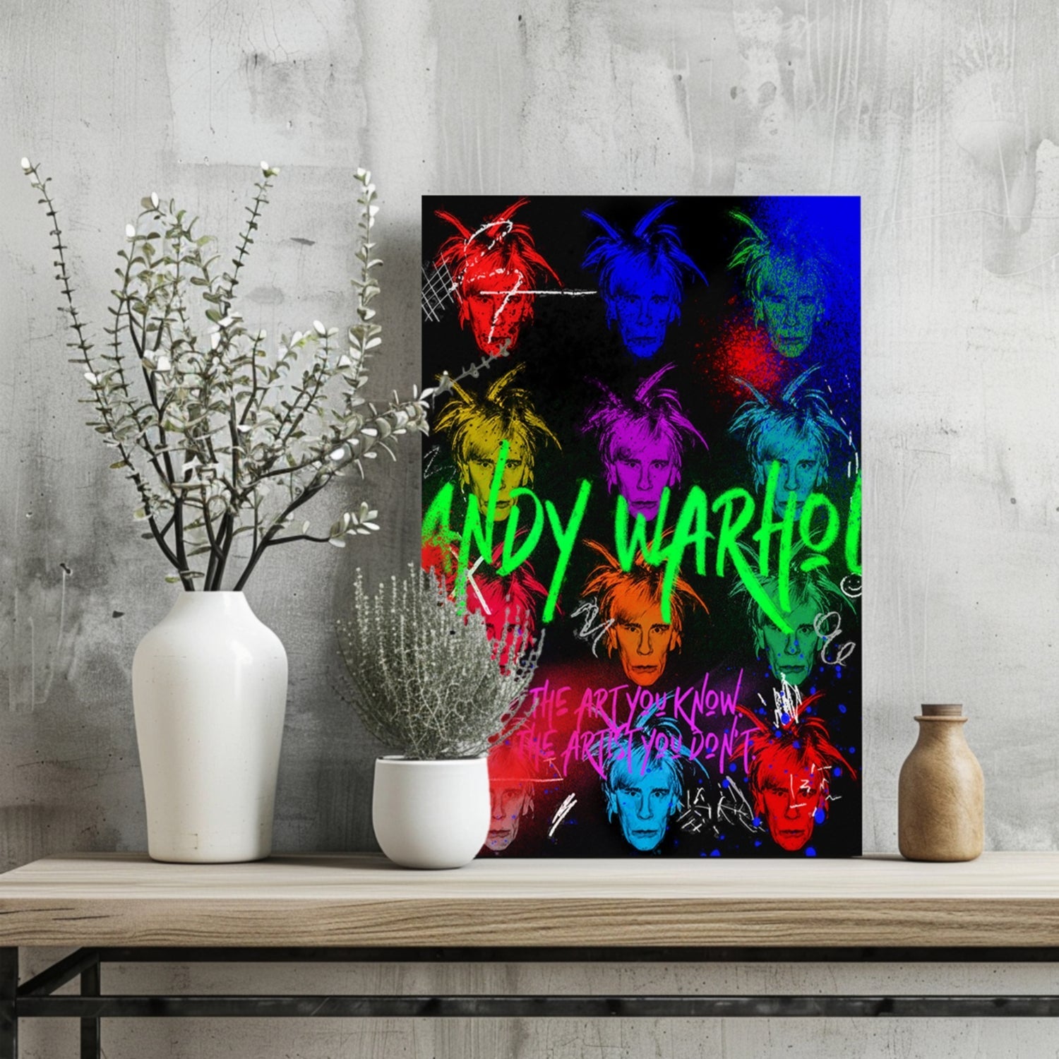 Colorful Pop Portrait Grid Aluminum Print